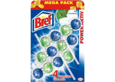 Bref Power Aktiv 4 Formula Pine Freshness WC blok pre hygienickú čistotu a sviežosť vašej toalety, farbivá voda, Mega balenie 3 x 50 g