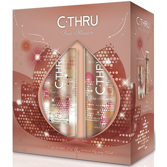 C-Thru Pure Illusion toaletná voda 30 ml + dezodorant sprej 150 ml, pre ženy darčeková sada