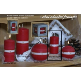Lima Aura Vianočné fantázie vonná sviečka červená valec 50 x 100 mm 1 kus