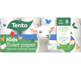 Tento detský toaletný papier biely s potlačou zvierat 150 kusov 3-vrstvový 8 kusov