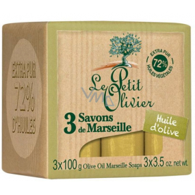 Le Petit Olivier Olivový olej Mairseillské toaletné mydlo 3 x 100 g