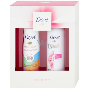 Dove Rose Oil sprchová pena 200 ml + Invisible Care Touch antiperspirant dezodorant sprej pre ženy 150 ml, kozmetická sada