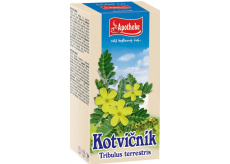 Apotheke Kotvičník zemný čaj pozitívne ovplyvňuje funkciu pohlavných orgánov, prispieva k normálnej funkcii močovej sústavy 20 x 1,5 g