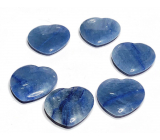 Avanturín modrý Hmatka, liečivý drahokam v tvare srdca prírodný kameň 3 cm 1 kus, kameň radosti