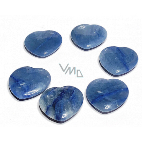 Avanturín modrý Hmatka, liečivý drahokam v tvare srdca prírodný kameň 3 cm 1 kus, kameň radosti