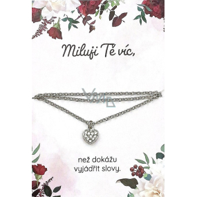 Albi Lucky reťaz z chirurgickej ocele I love you 45 cm