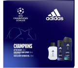 Adidas UEFA Champions League Edition VIII voda po holení 100 ml + dezodorant v spreji 150 ml + sprchový gél 250 ml, kozmetická sada pre mužov