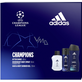 Adidas UEFA Champions League Edition VIII voda po holení 100 ml + dezodorant v spreji 150 ml + sprchový gél 250 ml, kozmetická sada pre mužov