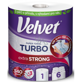Velvet Turbo 3-vrstvové papierové kuchynské utierky 330 kusov 1 kus