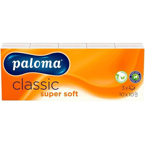 Paloma 3vrstvové papierové vreckovky Classic Super Soft, 10x 10 ks