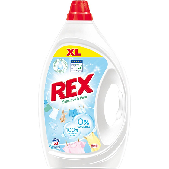 REX prací gel Sensitive & Pure 50 praní, 2,25L