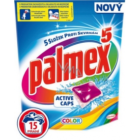 Palmex 5 Active Caps Color kapsule na pranie farebnej bielizne 15 kusov
