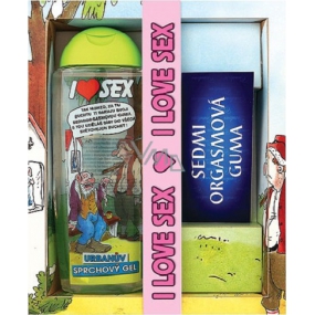 Bohemia Gifts Urbanov balíček I Love Sex sprchový gél 300 ml + darčekový kondóm, kozmetická sada