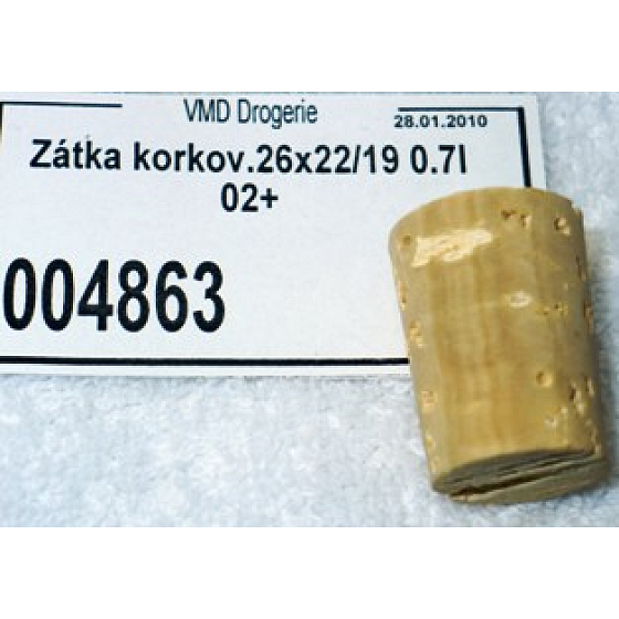 Korková Zátka 26 x 22 x 19 mm, 0.7 l