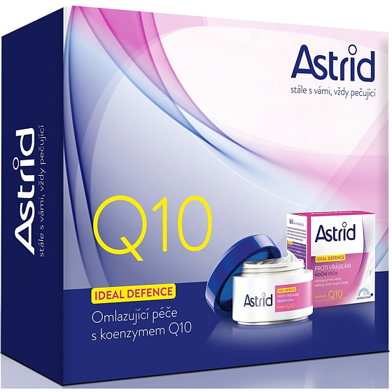 Astrid Ideal Defence Q10 proti vráskam denný krém 50 ml + nočný krém 50 ml, kozmetická sada