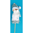 Santa figúrka biela zápich 8 cm + špajdľa