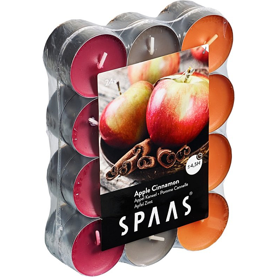 Spaas Apple Cinnamon - Jablko a škorica vonné čajové sviečky 24 kusov