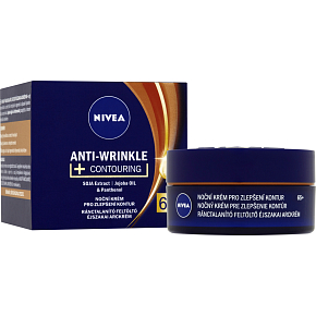 Nivea Anti-Wrinkle + Contouring nočný krém pre zlepšenie kontúr 65+ 50 ml
