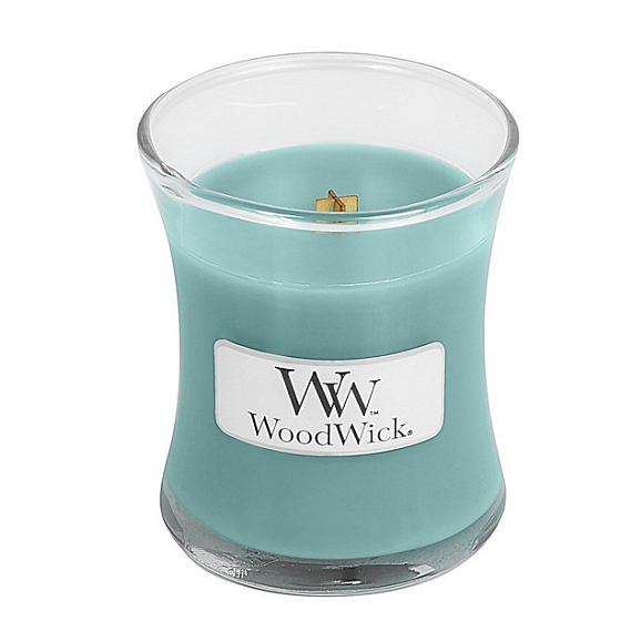 Woodwick Blue Java Banana - Havajský banán vonná sviečka s dreveným knôtom a viečkom sklo malá 85 g