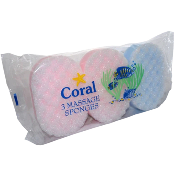 Coral Body Sponge umývacie a masážne telová huba 3 kusy