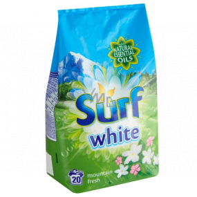 Surf White Mountain Fresh prášok na pranie bielej bielizne 20 dávok 1,3 kg