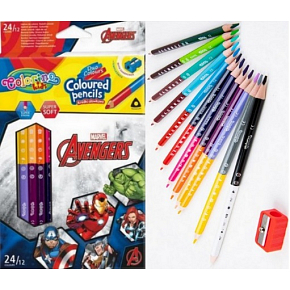 Colorino Pastelky trojhranné Marvel Avengers obojstranné 24 farieb