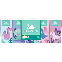 Harmony Dino 3vrstvé detské papierové vreckovky, 10× 10 ks
