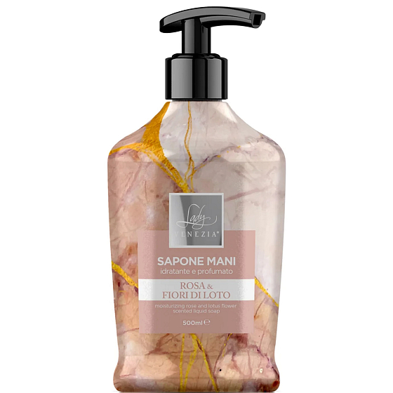 Lady Venezia Rosa & Fiori Di Loto - tekuté mydlo s ružovými a lotosovými kvetmi 500 ml dávkovač
