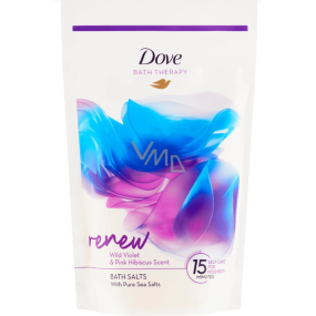 Dove Renew kúpeľová soľ s vôňou fialky a ružového ibišteka 400 g