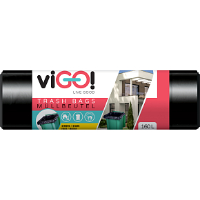 viGO vrecká na odpad, 28 µ, 90 × 110 cm, 160 l, 10 ks