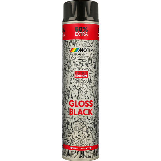 Motip Rallye univerzálny akrylátový lak, čierny lesk, 600 ml