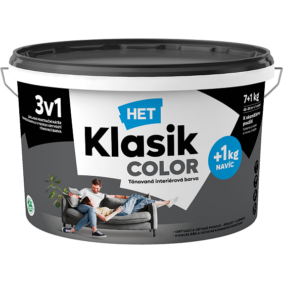 Het Klasik Color maliarska farba, 0187 šedý antracitový, 7+1 kg