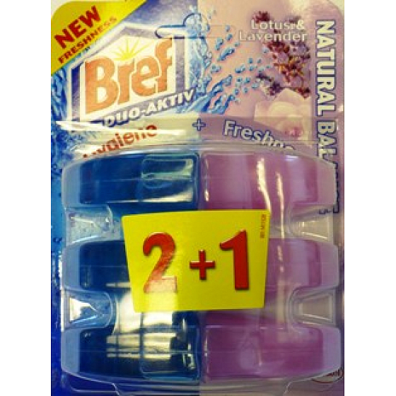 Bref Duo Aktiv Extra Clean & Fresh Lotus a levande WC gél náhradná náplň 3x60 ml