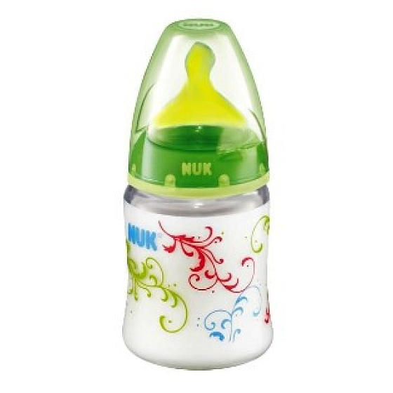 Nuk Fľaša plastová dojčiace latexový cumlík 0-6 mesiacov veľkosť 1 150 ml