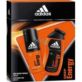 Adidas Deep Energy deodorant sprej 150 ml + sprchový gél 250 ml, kozmetická sada