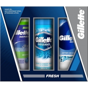 Gillette Series Arctic Ice voda po holení 100 ml + Arctic Ice antiperspirant sprej 150 ml + Series Sensitive gél na holenie 200 ml, kozmetická sada pre mužov