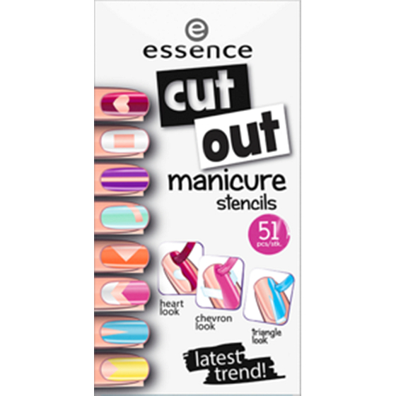 Essence Nail Art Design Stencils šablóny na nechty 01 dare to be bare 51 kusov