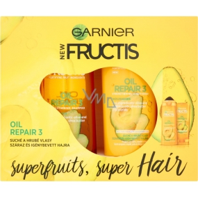 Garnier Fructis Oil Repair 3 posilňujúci šampón pre suché a hrubé vlasy 250 ml + balzam na vlasy 200 ml, kozmetická sada