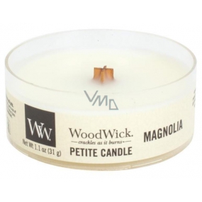 Woodwick Magnolia - Magnólia vonná sviečka s dreveným knôtom petite 31 g