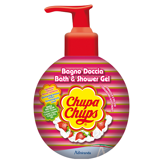 Chupa Chups Jahoda kúpeľový a sprchový gél 300 ml