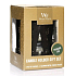Woodwick Frasier Fir - Fraserova jedľa vonná sviečka s dreveným knôtom petite 3 x 31 g + Bronzový tres svietnik darčekový set