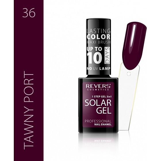 Reverz Solar Gél gélový lak na nechty 36 Tawny Port 12 ml