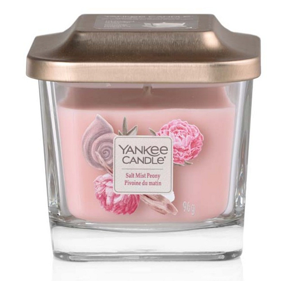 Yankee Candle Salt Mist Peony - Pivoňka s kvapkami morskej vody sójová vonná sviečka Elevation malá sklo 1 knôt 96 g