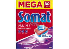 Somat All In 1 8 Actions tablety do umývačky sa silou kyseliny citrónovej pre čisté a žiarivé riadu 80 kusov