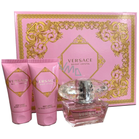 Versace Bright Crystal toaletná voda pre ženy 50 ml + telové mlieko 50 ml + sprchový gél 50 ml, darčeková sada pre ženy