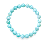 Larimar náramok elastický prírodný kameň, guľôčka 5 mm / 16 - 17 cm, kameň bájnej Atlantídy