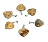 Jaspis obrázok srdca prívesok prírodný kameň 15 mm, kameň pozitívnej energie