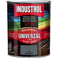Industrol S2013 univerzál lesk vrchná farba na kov a drevo, 1110 šedá svetlá, 600 ml