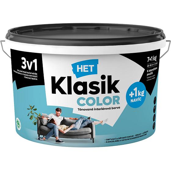 Het Klasik Color malířská farba, 0477 modrý karibik, 7+1 kg