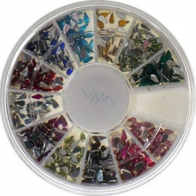 Professional Ozdoby na nechty kamienky farebné kvapky 12 farieb, BH 118 cca 1200 kusov